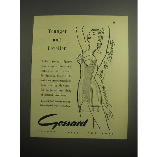 1948 Gossard Corselette Ad - Younger and Lovelier