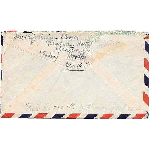 India Air Mail combo to Hong Kong China 1950