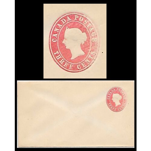 Canada ! #EN6 Postal Envelope MINT Dry Printing Variety Victoria Variety