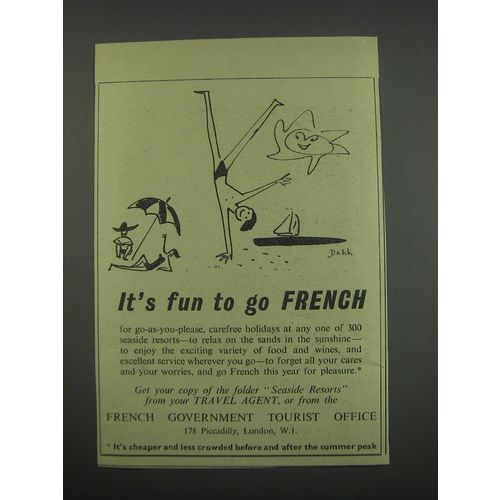 1955 French Government Tourist Office Ad - It's fun to go French