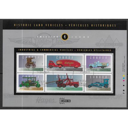 CAN 1996 (SET) 'HISTORIC LAND VEHICLES' M/S FINE USED (EBID66-342XL)