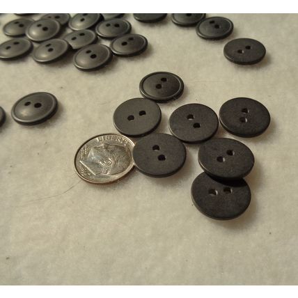 MM40 Dark Gray Black 2 Hole Round Buttons 15mm 9/16 40 Pieces Sewing Crafting