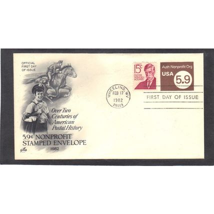 FDC Art Craft U591 5.9c Brown 1288 15c Oliver Holmes (Cachet-U/A) CV00180