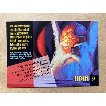 Marvel Masterpieces 1994 Base trading Card # 87 Odin (B) Fleer