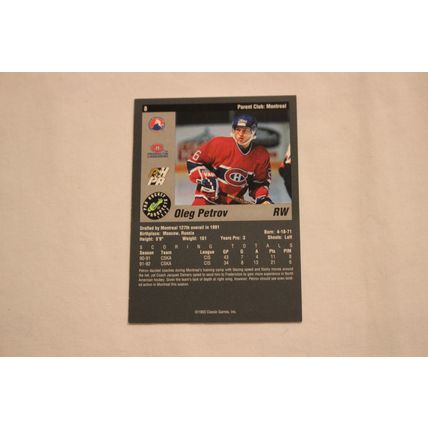 Oleg Petrov 1993 Classic Pro Hockey Prospects NO. 8
