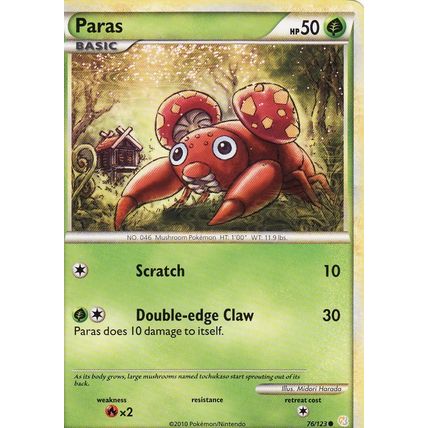 Pokemon Heartgold Soulsilver 76/123 Paras