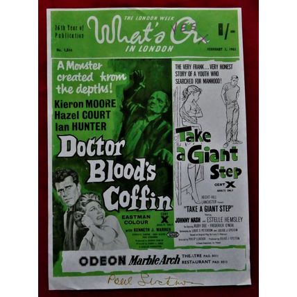 DOCTOR BLOOD'S COFFIN: (1961) ***Paul Stockman***