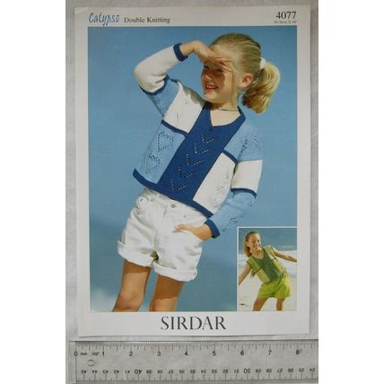 Vintage: Sirdar 4077 sweater & top, DK, 22-30 inch, 56-76 cm