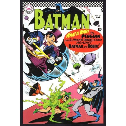 Batman vs The Penguin 1960s DC Comic Cover Art Book Postcard