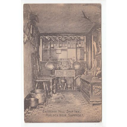 The Entrance Hall Ship Inn Pub Porlock Weir Postcard Somerset