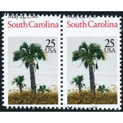2343, MNH 25¢ Large Misperfed Shift Pair Freaky Error With Normal .. Stuart Katz