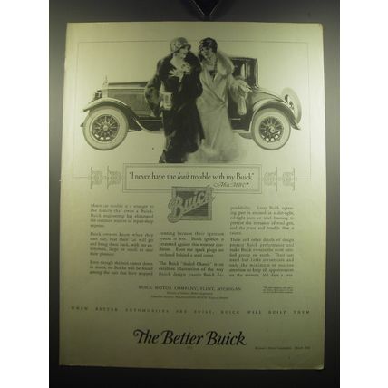 1926 Buick Car Ad - I never have the least trouble with my Buick