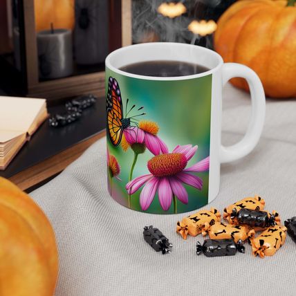 October Tourmaline Birth Month Colors Fairies & Butterflies #4 Mug 11oz AI Decor