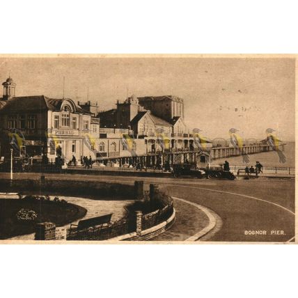 Bognor Pier, Sussex, Vintage Postcard, 1928