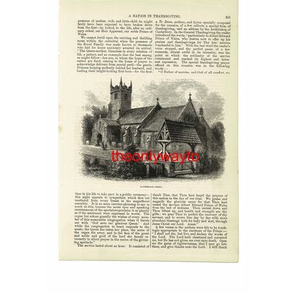 Sandringham Church, Norfolk, Book Illustration (Print), 1872