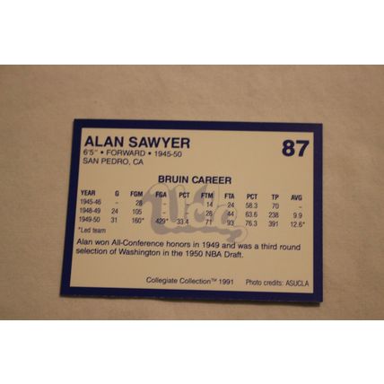 Alan Sawyer 1991 Collegiate Collection UCLA NO. 87