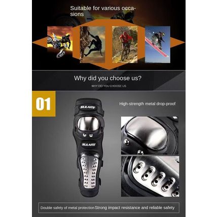 SULAITE Elite Motorcycle Motorcross Motorbike Knee & Elbow Pads Biking Bicycle