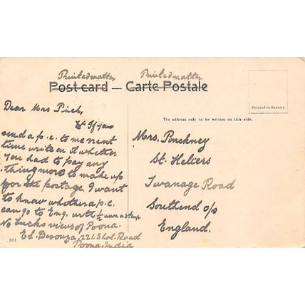 Fort Purndhar, near Poona : a printed postcard view pu 1908