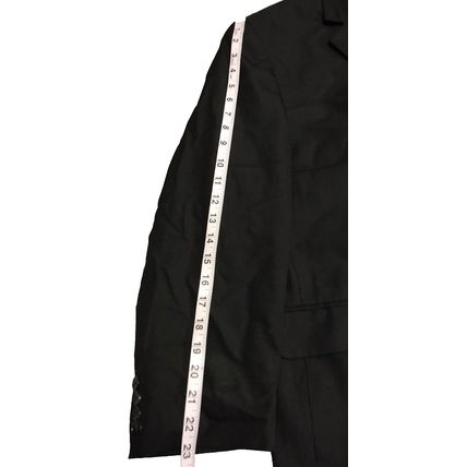 Jones New York Mens Blazer Black S46 Button Sleeve Inner Pockets Back Slit
