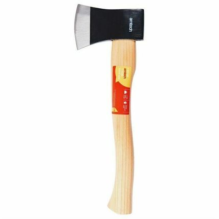 24oz Drop Forged Steel Hand Axe Wooden Shaft Split Wood Chopper Kindling Fibre