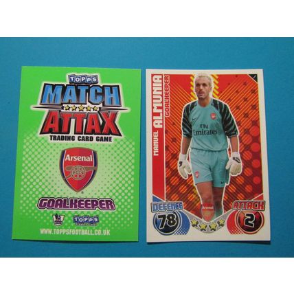 1. Manuel Almunia - Arsenal - Match Attax 2010/11 Football Card EF1