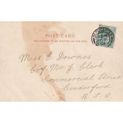 Genealogy Postcard sent to Miss E DOWNES, CINDERFORD, Gloucestershire, 1904