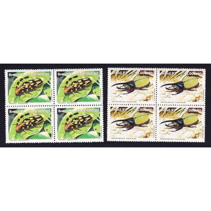 Brazil Beetles 2v Blocks of Four 1993 MNH SG#2576-2577