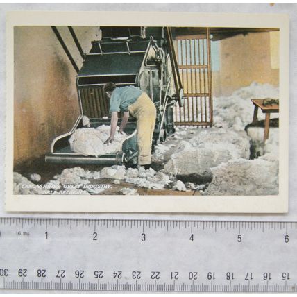 old postcard Bale Breaking, Quarry Bank Mill