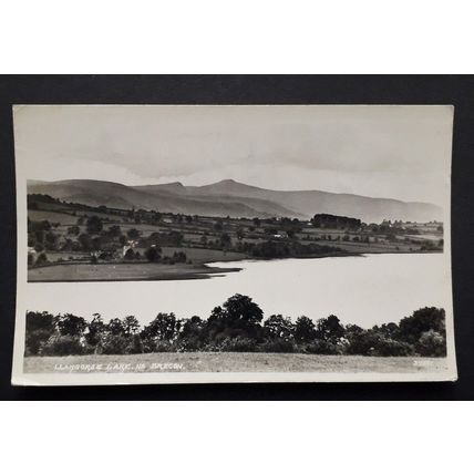 Llangorse Lake near Brecon - Wales postcard 1956
