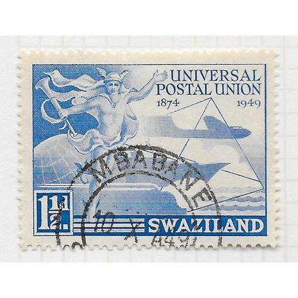 SWAZILAND 1949 UNIVERSAL POSTAL UNION UPU MBABANE DATED POSTMARK