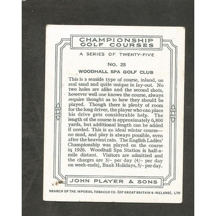 Players Championship Golf Courses 1936 #25 Woodhall Spa Golf Club