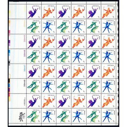 1752a, Mint 13¢ Blue Ink Smear Error Sheet of 48 Stamps * Stuart Katz