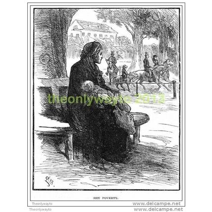 Shy Poverty, 1886, MODERN REPRODUCTION
