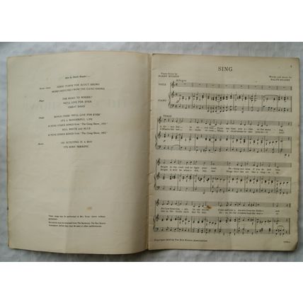 1953 Sing! & 9 others song hits from the Coming of Age Gang Show, Words & Music