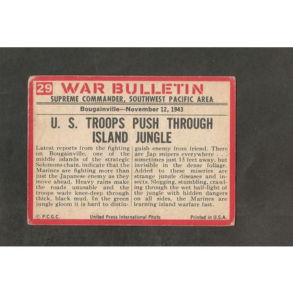 P.C.G.C. War Bulletin Gum Card 1965 #29 Unseen Death