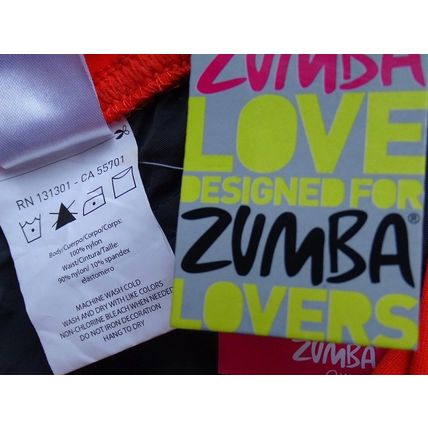 Zumba Logo Cargo Pants Dark Shadow Grey Orange S UK 10