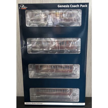 Hattons H4-46Pack-1601 4 Genesis coaches (4BT, 4T, 6CL, 6BT) in LBSCR Umber