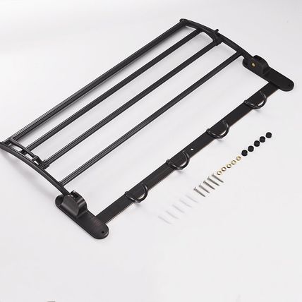 Besy 24 Inch Oil Rubbed Bronze Towel Racks, Bathroom Towel Shelf with Foldable T