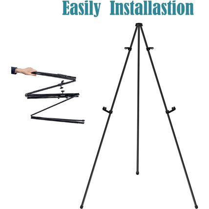63" Tall Display Easel Stand for Wedding Sign Poster, Foldable and Adjustable Fl