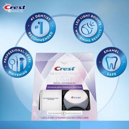 Crest 3D Whitestrips with Light, Whitestrips 3D White, Teeth Whitening Strip Kit