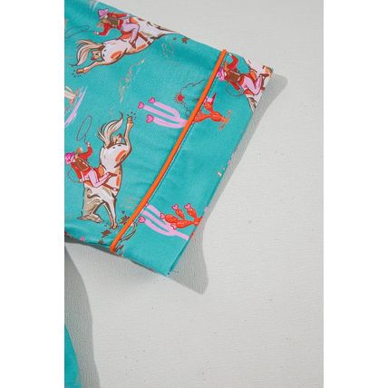 Aruba Blue Cowgirl Country Print Pajamas Set