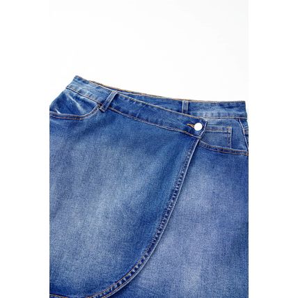 Ashleigh Blue Wrapped Crossed Waist Denim Mini Skirt
