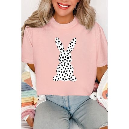 Pink Spotty Bunny Printed Easter Fashion T Shirt