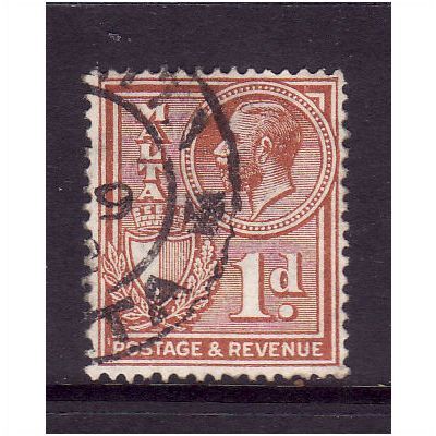 MALTA 1930 SG 195 1d CHESTNUT FINE USED #4