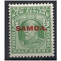 Samoa 1914 SG115 1/2d Yellow-Green Mounted Mint . .
