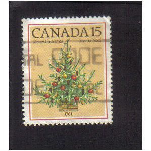 1981 canada christmas tree 1781 15c f/u sg1023