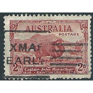 Australia 1934 SG150 2d Carmine-Red Marino Ram Good+ Used . ..