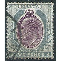 Malta 1905 SG50 2d Purple & Grey Fine Used... .