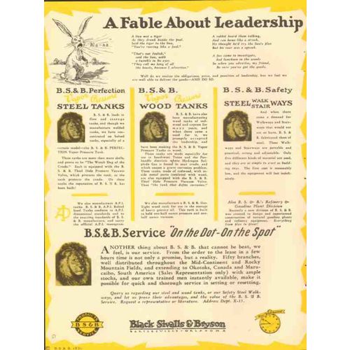 black sivalls bryson inc 1931 fable about leadership vintage ad