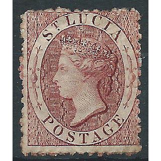 St Lucia 1863 SG5 (1d) Brownish Lake Mint No Gum .. ..